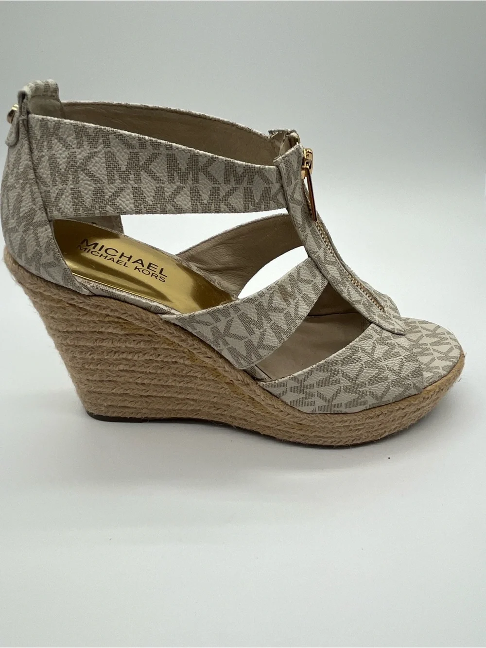 Michael Kors Damita Logo Espadrille Wedge Sandals. Excellent condition.  8 1/2 M